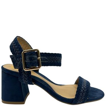 MILLIE LDS BLOCK HEEL ANKLE STRAP SANDAL - NAVY